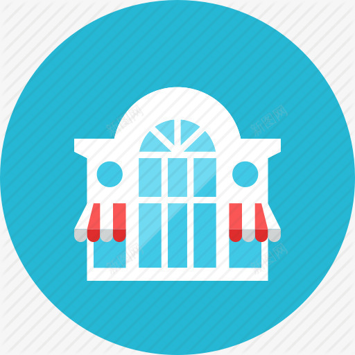 蓝色简洁扁平商店图标png_新图网 https://ixintu.com 商务 商店 商店图标 小区商店 简洁 线条 网页图标 蓝色图标