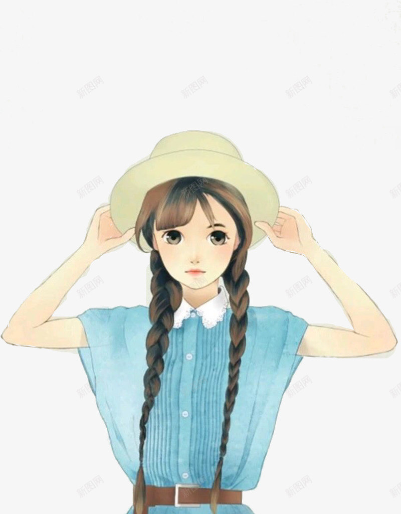 卡通戴草帽的小女孩png免抠素材_新图网 https://ixintu.com 卡通 小女孩 草帽