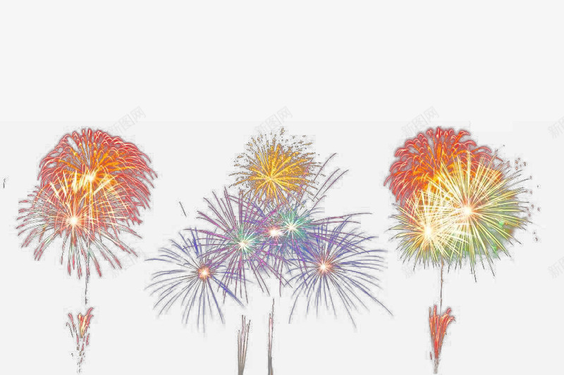 五彩烟花psd免抠素材_新图网 https://ixintu.com 光芒 星光效果 梦幻光斑 梦幻光芒 梦幻星光 梦幻背景 炫彩光芒 烟火 烟花背景