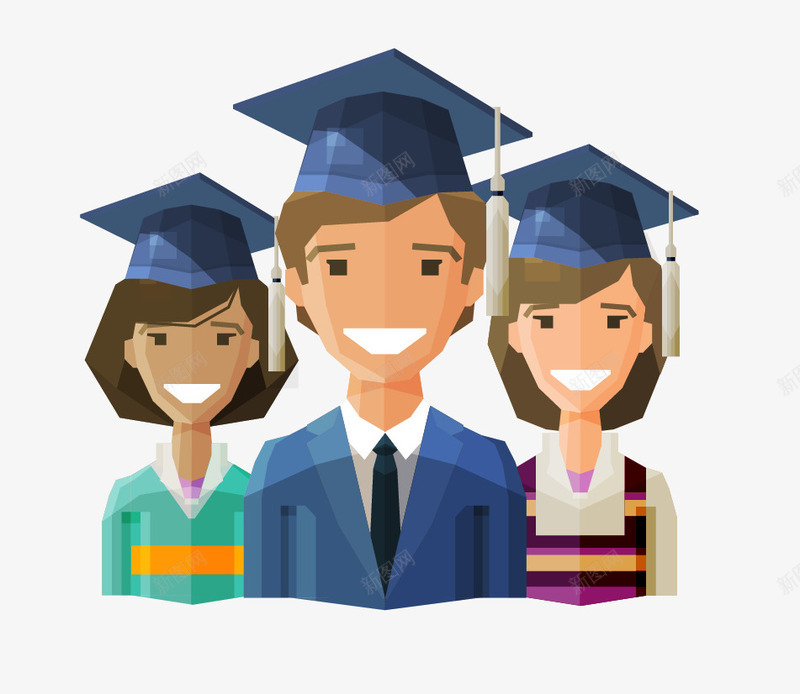 学生毕业矢量图ai免抠素材_新图网 https://ixintu.com 博士生素材 毕业学生素材 矢量人物 矢量学生 矢量图