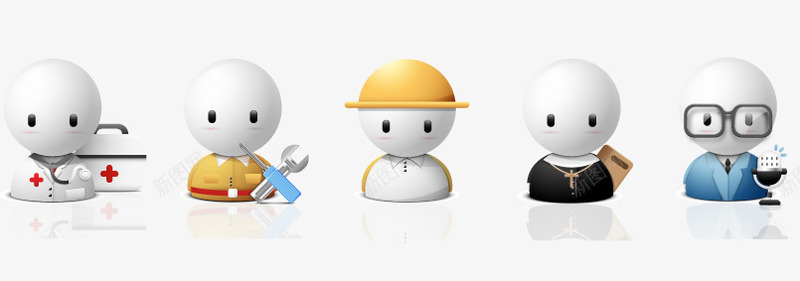3D小人医生图标psd_新图网 https://ixintu.com 3D小人 创意图标 医生 图标 图案 工人 扁平化图标 标志 立体化图标 网页素材