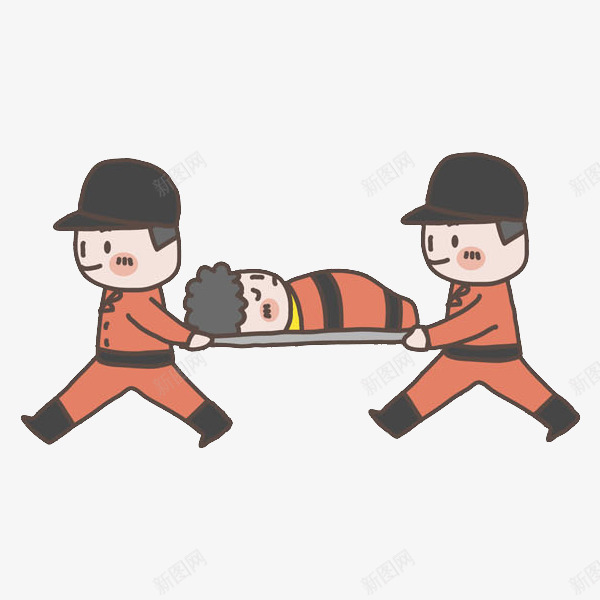 抬着伤员的男人图png免抠素材_新图网 https://ixintu.com 伤员 卡通 帅气的 手绘 担架 救护人员 男人