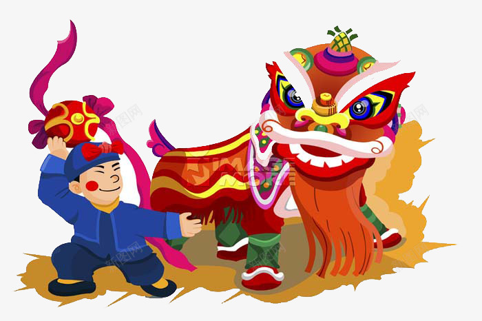 春节舞狮png免抠素材_新图网 https://ixintu.com 人民 抢铃铛 春节 老板哭了 舞狮