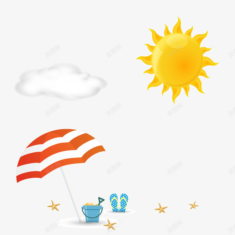 夏日度假海滩png免抠素材_新图网 https://ixintu.com 卡通度假海滩免费png下载 夏日度假海滩 度假海滩 海滩素材矢量图