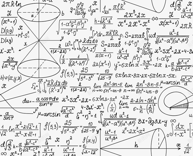 漂浮密集数学公式笔记矢量图eps免抠素材_新图网 https://ixintu.com 教育 数学公式 漂浮 笔记 矢量图