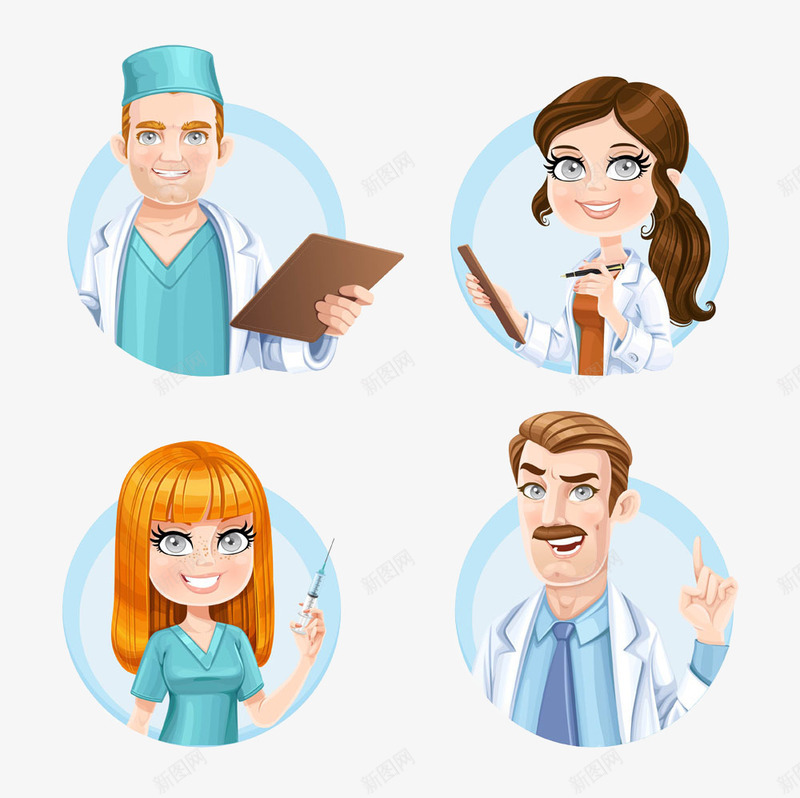 卡通扁平化医护人员png免抠素材_新图网 https://ixintu.com 专家团队 医疗 卡通 扁平化医生 护士 高清免扣素材