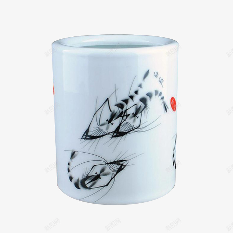 齐白石对虾国画书法景德镇瓷器毛png免抠素材_新图网 https://ixintu.com 景德镇瓷器 毛笔笔筒 毛笔筒 笔筒 陶瓷 齐白石 齐白石对虾国画书法景德镇瓷器毛笔笔筒实物免抠免费下载 齐白石虾