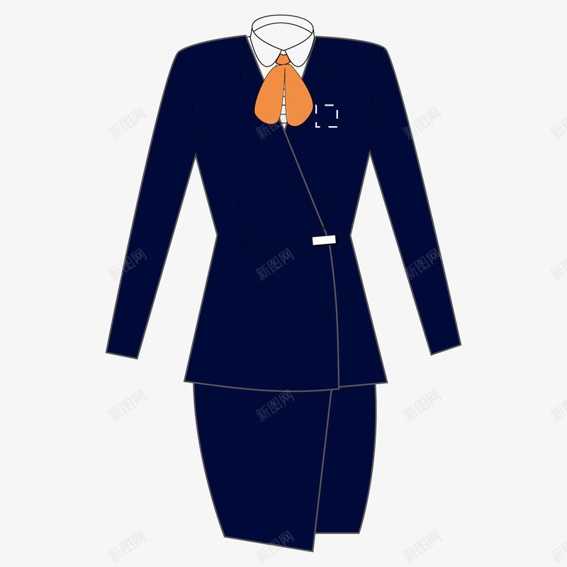 深蓝色质感女士套装png免抠素材_新图网 https://ixintu.com 套装 女士 深蓝色 质感