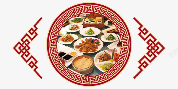 红色年夜饭元素png免抠素材_新图网 https://ixintu.com 中国风 元素 团圆饭 年夜饭 红色