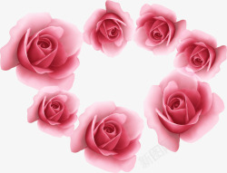 梦幻粉色玫瑰花素材