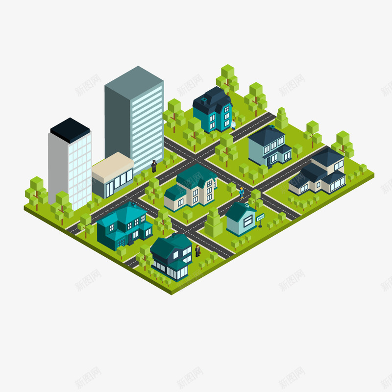 彩色创意城市绿化元素矢量图ai免抠素材_新图网 https://ixintu.com 创意 卡通插画 城市 建筑 彩色 环境 纹理 绿化 自然 质感 矢量图