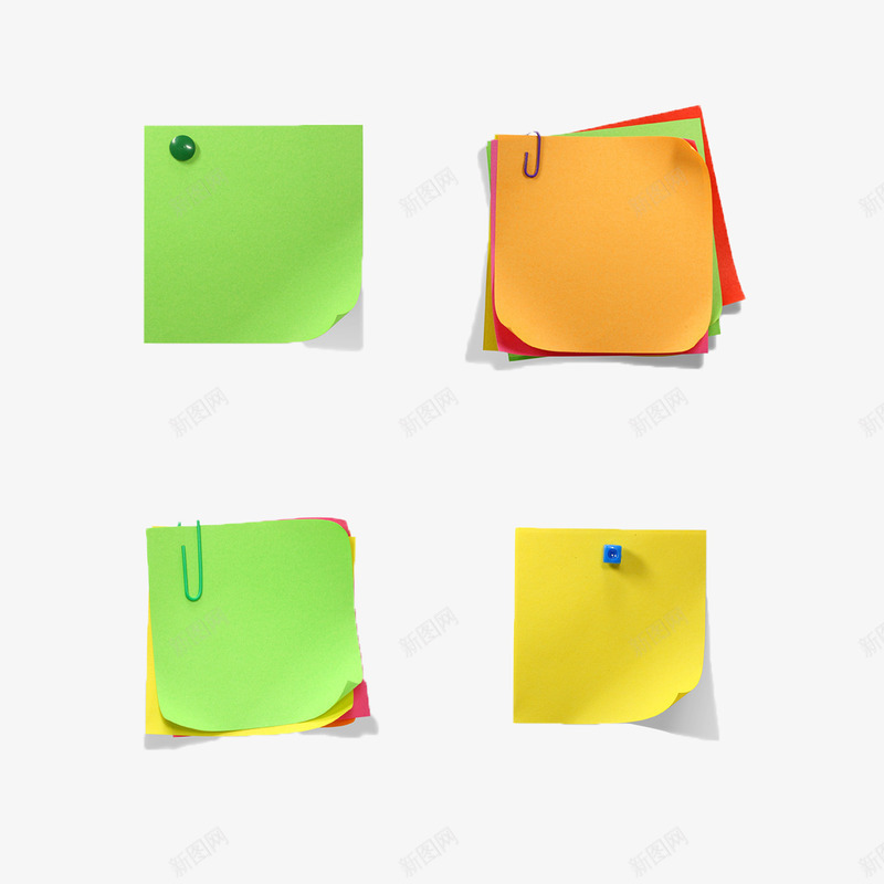 彩色便签纸png免抠素材_新图网 https://ixintu.com 便利贴 便签纸 免扣素材 彩色便签