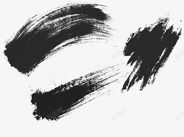 毛笔笔刷png免抠素材_新图网 https://ixintu.com 中国风 书法墨汁 笔刷 笔迹 黑色