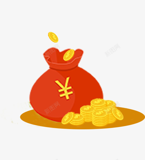 简约卡通钱袋png免抠素材_新图网 https://ixintu.com 双11 双12 激情 财富 金融
