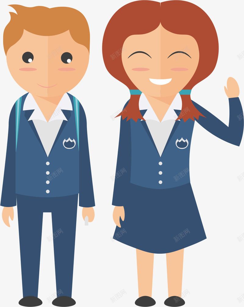 韩国卡通学生png免抠素材_新图网 https://ixintu.com 卡通 卡通人物 女孩 情侣 男孩 韩国人