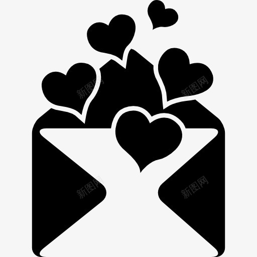 爱的邮件打开信封的心图标png_新图网 https://ixintu.com 信封 心 接口 浪漫情人节 爱 爱在空气中 短信 邮件