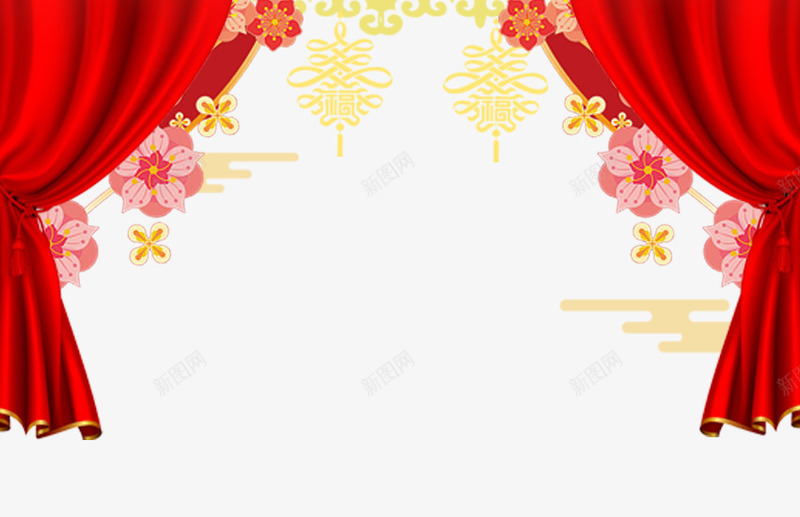 2018年春节喜庆节日背景帘子png免抠素材_新图网 https://ixintu.com 2018 2018年 2018狗年 喜庆 喜迎新春 帘子 新年快乐 新春大吉 春节 背景 舞台 节日