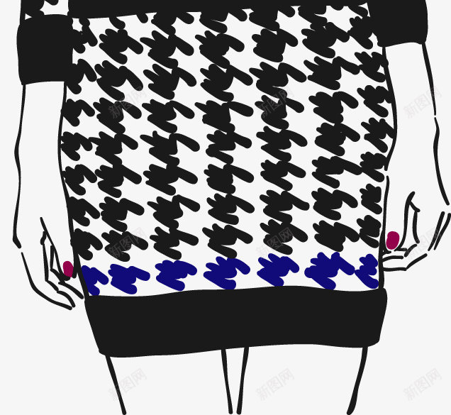女模特服装展示png免抠素材_新图网 https://ixintu.com 宣传素材 彩色 手绘 美女模特