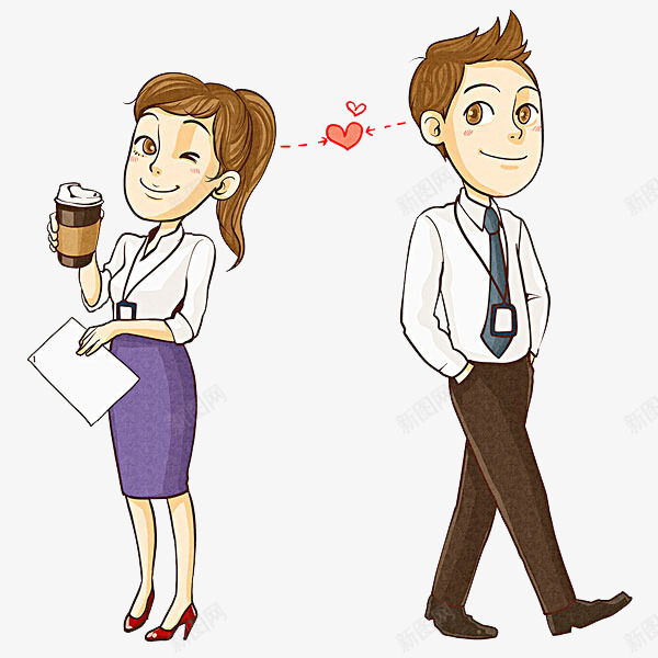 一对情侣png免抠素材_新图网 https://ixintu.com 卡通 女人 手绘 爱情 男人 相爱的 简笔 红心