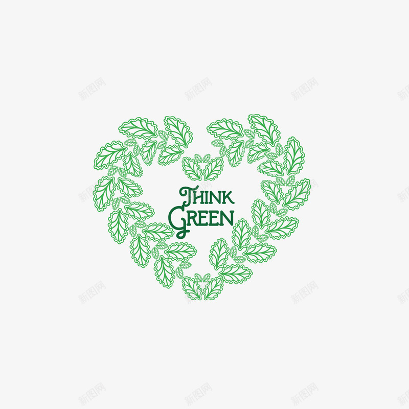 小清新绿色树叶LOGO图标png_新图网 https://ixintu.com 婚礼 婚礼元素 小清新 春季 春节 立春 绿色 花草