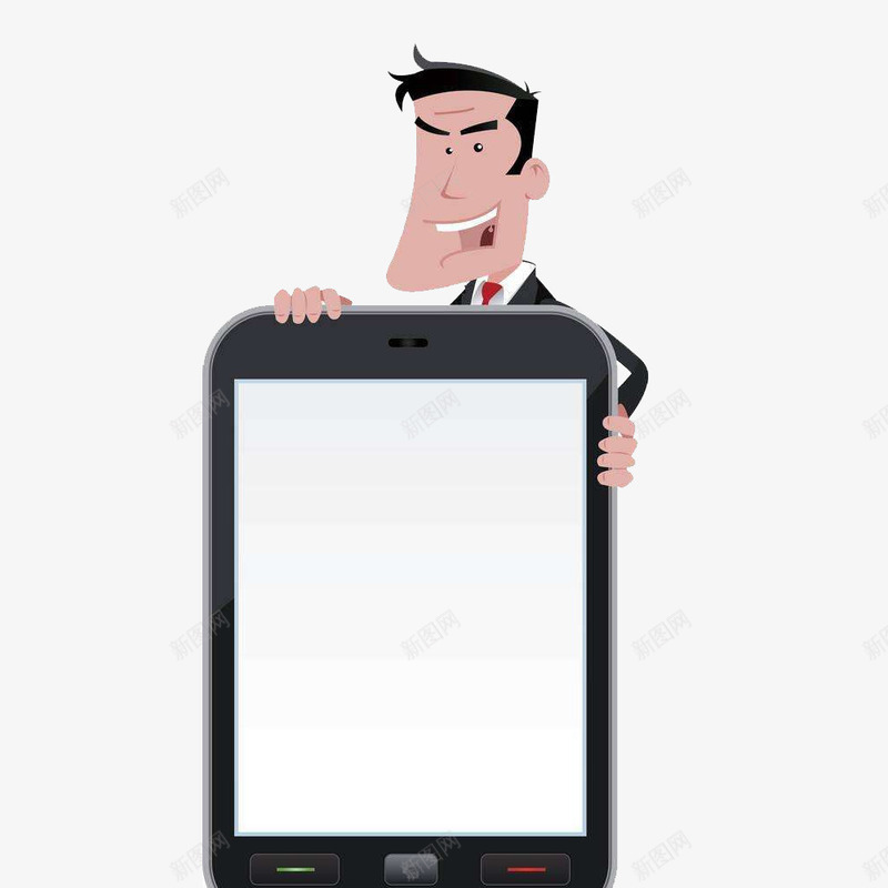 拿着手机展示的卡通人物png免抠素材_新图网 https://ixintu.com 卡通 卡通男士 展示手机 手握手机 手机 手绘 拿着手机 拿着手机的卡通人物