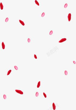 粉红色情人节漂浮花瓣装饰素材