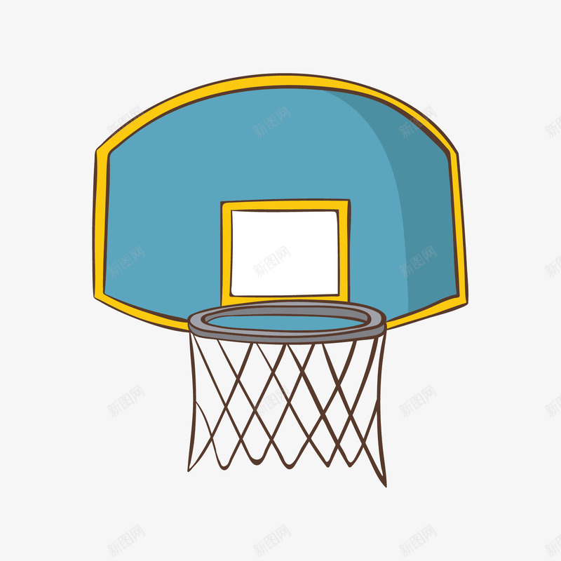 可爱蓝色卡通篮球板png免抠素材_新图网 https://ixintu.com 体育 体育器材 球网 篮球 篮球板 蓝色 运动 运动器材