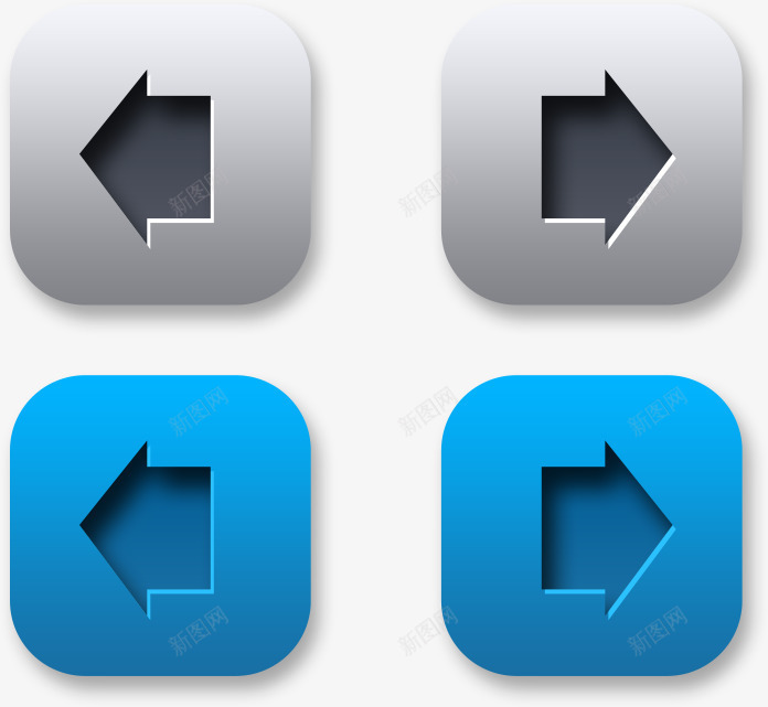 渐变网页左右翻页按钮图标png_新图网 https://ixintu.com 左右翻页 按钮 渐变 科技按钮 网页UI 网页图标 质感
