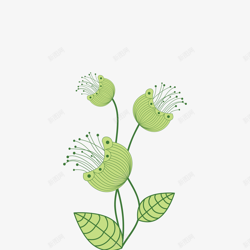 美丽花朵底纹png免抠素材_新图网 https://ixintu.com 春季花朵 绿色花卉底纹免费png下载 花卉底纹 花卉矢量