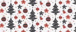 圣诞树花纹横幅矢量图素材