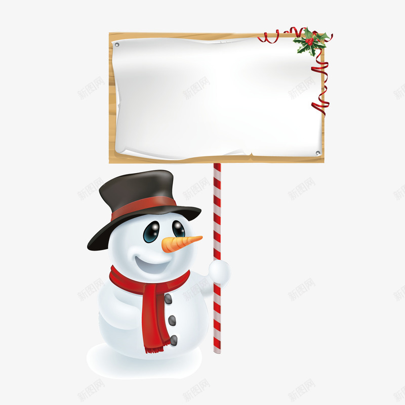 圣诞雪人公告元素矢量图ai免抠素材_新图网 https://ixintu.com 元素 公告 圣诞 雪人 矢量图
