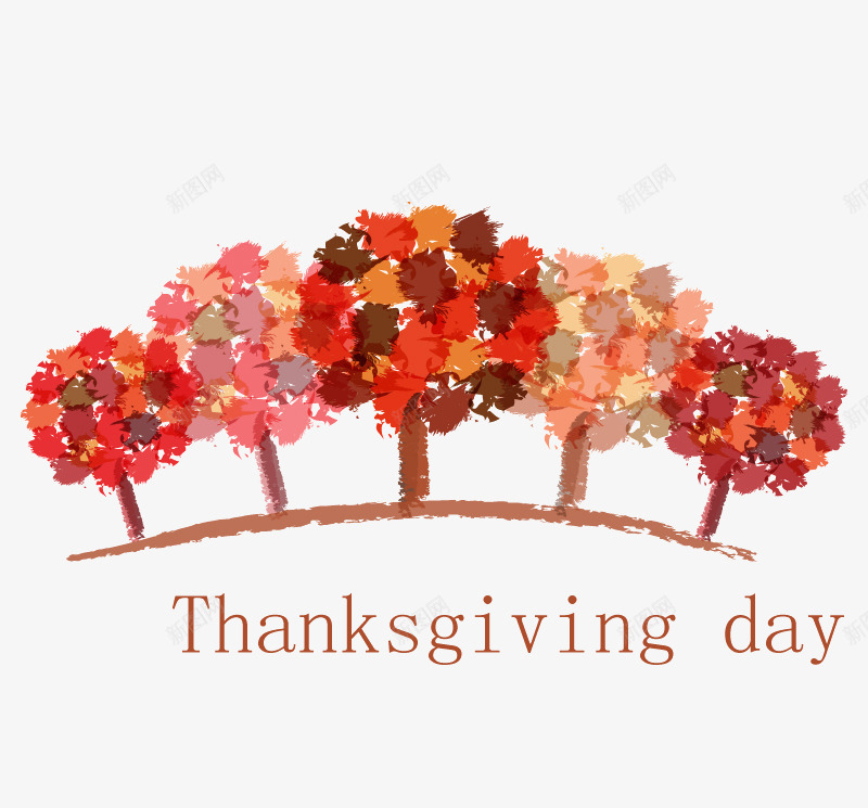 水彩秋季树木背景png免抠素材_新图网 https://ixintu.com Thanksgiving day 树木 水彩 秋季