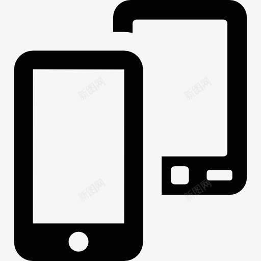 两个智能手机图标png_新图网 https://ixintu.com 手机 技术 智能手机 电话 移动电话
