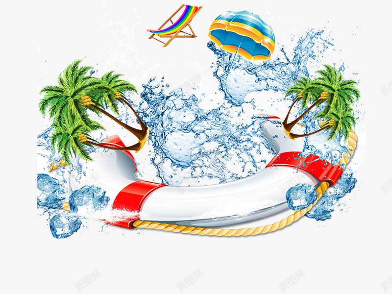 夏季漂浮元素浪花psd免抠素材_新图网 https://ixintu.com 夏季漂浮元素 浪花