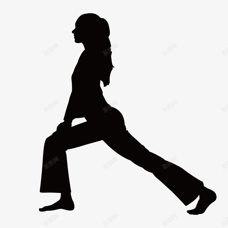 瑜伽女孩剪影矢量图eps免抠素材_新图网 https://ixintu.com 卡通健身剪影 瑜伽女孩剪影 瑜伽女生 矢量图