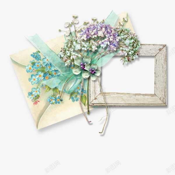 信封浪漫花朵边框png免抠素材_新图网 https://ixintu.com 信封 浪漫 花朵 花朵边框 边框