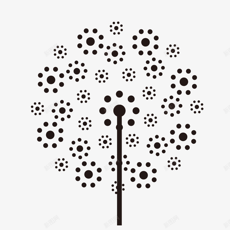 可爱小花图案蒲公英png免抠素材_新图网 https://ixintu.com 可爱小花 手绘图 植物 简笔 美丽的 花朵 蒲公英