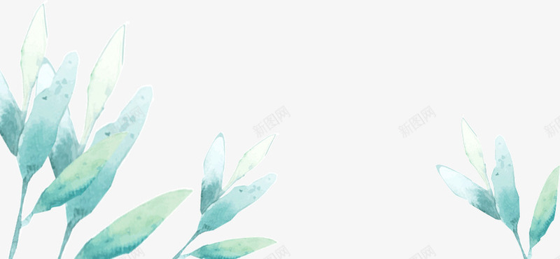 油彩画渐变蓝绿色小草png免抠素材_新图网 https://ixintu.com 小草 油彩画 渐变 蓝绿色