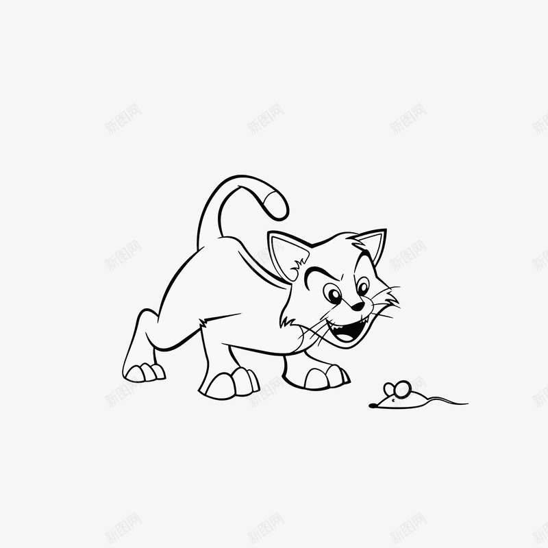 猫和老鼠png免抠素材_新图网 https://ixintu.com 手绘猫爪 猫和老鼠 简笔手绘