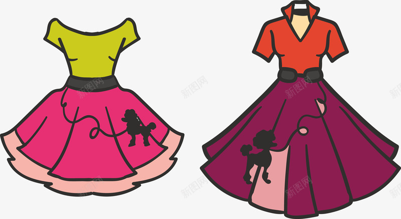 衣服女士卡通衣服矢量图图标ai_新图网 https://ixintu.com 卡通衣服 手绘衣服 漂亮卡通衣服 漂亮衣服 矢量衣服 衣服 衣服图标 衣服服饰 衣服标识 矢量图