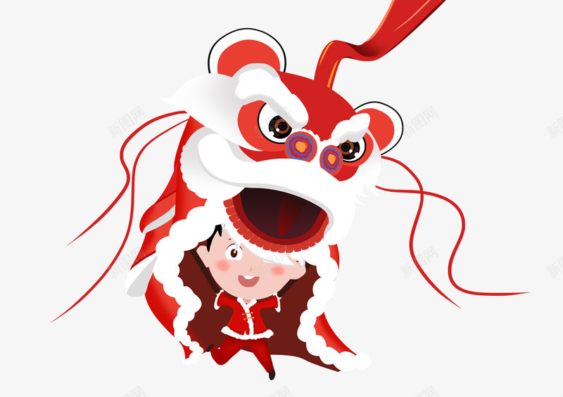 手绘插图春节舞狮喜庆插画png免抠素材_新图网 https://ixintu.com 喜庆 手绘 插图 插画 春节 舞狮 过年装饰 闹热场景