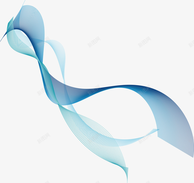 蓝色科技线条花纹矢量图ai免抠素材_新图网 https://ixintu.com 矢量png 科技感 科技线条 线性 线条 蓝色线条 矢量图