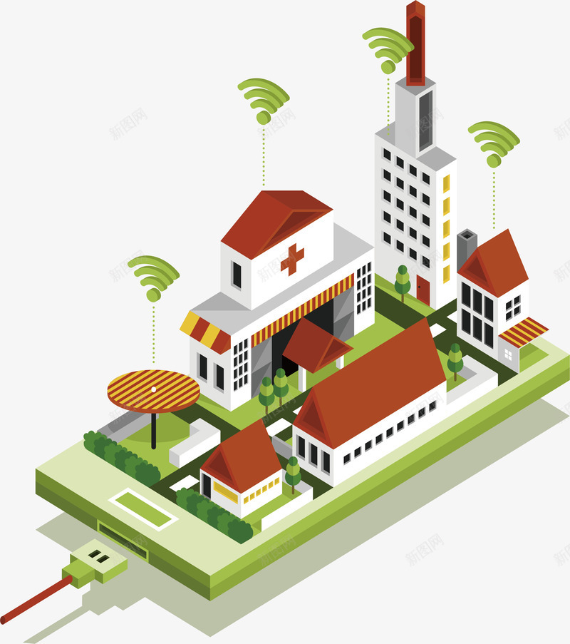 手机上的智慧医院矢量图eps免抠素材_新图网 https://ixintu.com 医院 医院模型 手机模型 智慧医院 矢量png 移动医院 矢量图