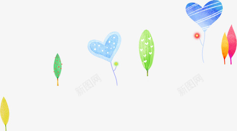 手绘彩色大树爱心装饰png免抠素材_新图网 https://ixintu.com 大树 彩色 爱心 装饰