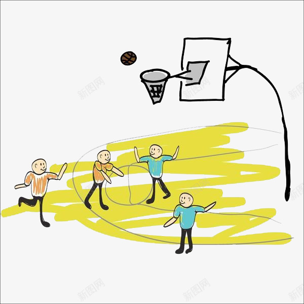 一群在打篮球的男生png免抠素材_新图网 https://ixintu.com 卡通手绘 打篮球 男孩 篮球框 篮球社 运动