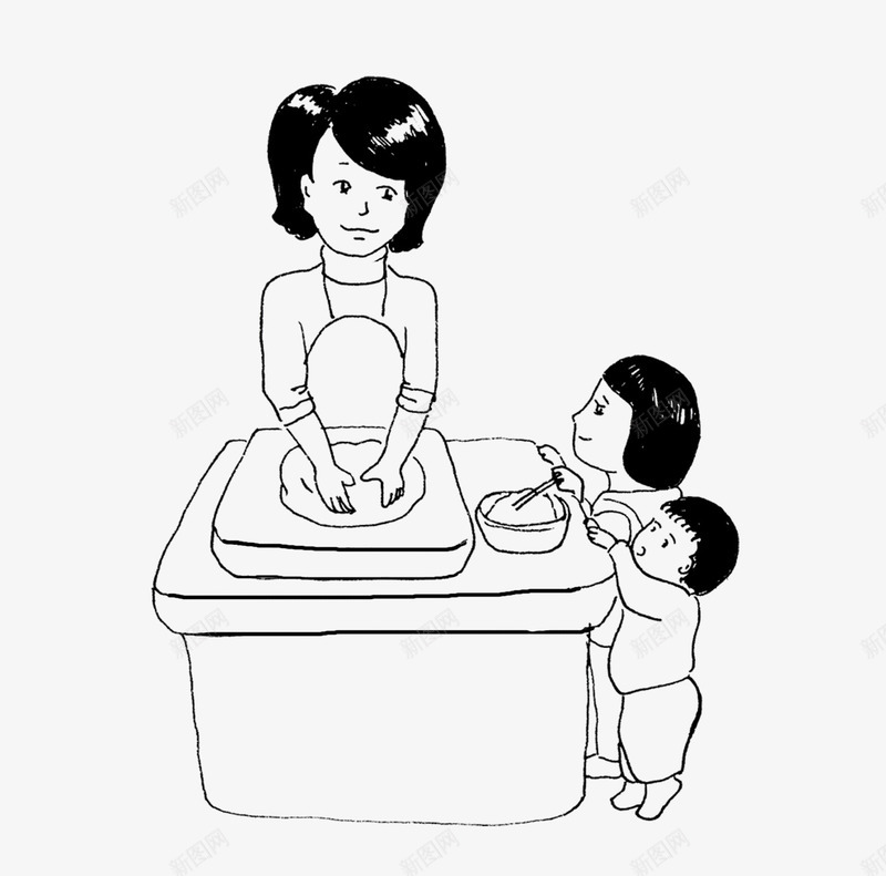 冬至包饺子吃饺子下饺子煮饺png免抠素材_新图网 https://ixintu.com 下饺子 冬至 包饺子 吃饺子 团圆 煮饺子 线稿图