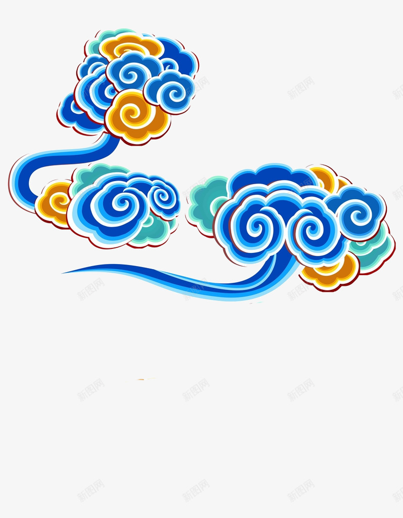 中国风祥云装饰png免抠素材_新图网 https://ixintu.com 名族风装饰 多彩 抽象 春节背景装饰 民族风 漂浮 祥云 祥云装饰 背景装饰