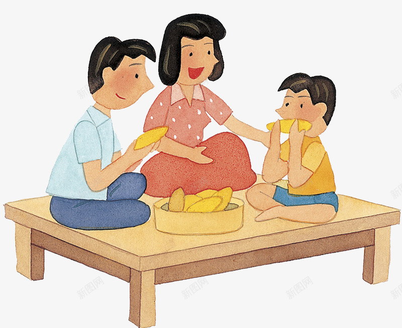 坐在桌子上吃玉米的一家人png免抠素材_新图网 https://ixintu.com 一家人 一家人手绘 三口之家 亲人 吃玉米 家人 家庭 幸福 情亲 温暖 温馨 融洽 血缘 血缘关系