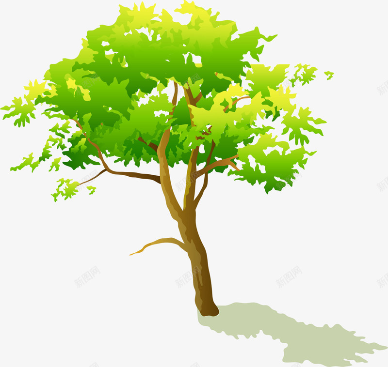 绿色卡通大树景观春天png免抠素材_新图网 https://ixintu.com 卡通 大树 春天 景观 绿色