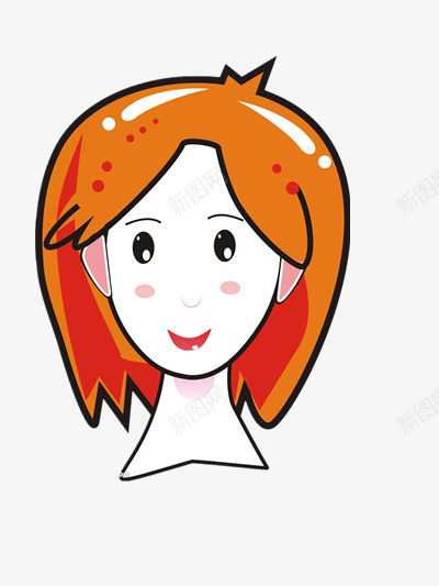 女生大头png免抠素材_新图网 https://ixintu.com 人物 卡通 短发 长脸